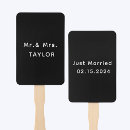 Search for bridal shower hand fans Black and white