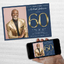 Search for navy and gold birthday invitations For him