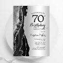 Search for 70th black and silver birthday invitations Elegant
