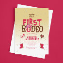 Search for my rodeo 1st birthday invitations Western