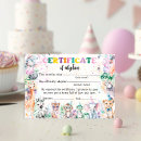Search for adoption certificate Animal birthday party