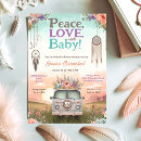 Search for peace love baby invitations Hippie