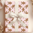 Search for pink gingerbread wrapping paper Xmas