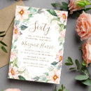 Search for peach birthday invitations Greenery