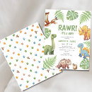 Search for baby dinosaur invitations Watercolor