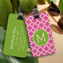 Search for hot pink luggage tags Initials