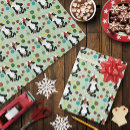 Search for black white christmas wrapping paper Cat