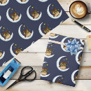 Search for crescent moon wrapping paper Blue