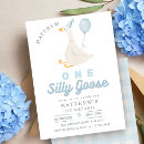 Search for gender neutral 1st birthday invitations One silly goose