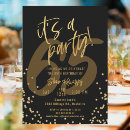 Search for black and gold 65th birthday invitations Typography