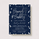 Search for navy and silver bridal shower invitations Brunch and bubbly