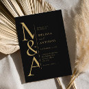 Search for gold wedding invitations Black and gold