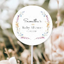 Search for dreams round stickers Baby girl