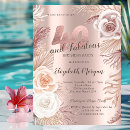 Search for rose gold 40th birthday invitations Luxury