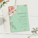 Search for peach and mint green wedding invitations Botanical