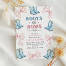 Search for boots or bows gender reveal invitations Baby
