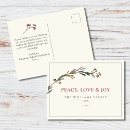 Search for peace love and joy postcards Watercolor