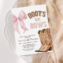 Search for boots or bows gender reveal invitations Coquette