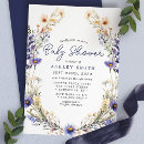 Search for purple and yellow baby shower invitations Watercolor floral