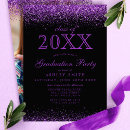 Search for black purple graduation invitations Senior