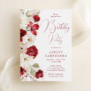 Search for red white birthday invitations Floral