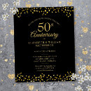 Search for gold and black 50th anniversary invitations Vow renewal