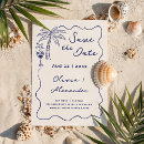 Search for sea shells save the dates Tropical