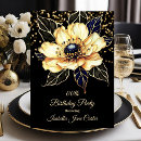 Search for beige black birthday invitations Gold