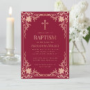 Search for deep red invitations Rose gold