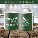 Search for progress not perfection mugs Inspirational quote