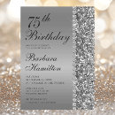 Search for silver 75th birthday invitations Elegant