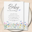 Search for blue and green baby shower invitations Baby in bloom