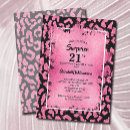 Search for pink leopard birthday invitations Modern