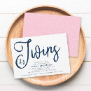 Search for twins invitations Minimalist