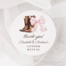 Search for thank you gender reveal stickers He or she