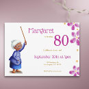 Search for 80 year old woman birthday invitations Turning eighty