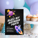 Search for blast off birthday invitations Outer space birthday