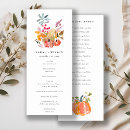 Search for autumn wedding programs Pumpkin