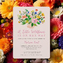 Search for colorful flowers baby shower invitations A little wildflower