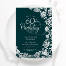Search for green silver 60th birthday invitations Elegant