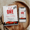 Search for race car 1st birthday invitations First birthday party