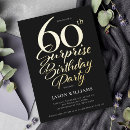 Search for foil 60th birthday invitations Black and gold