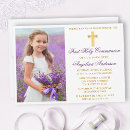 Search for purple first communion invitations Cross