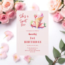 Search for sweet one strawberry birthday invitations One year old