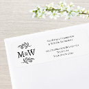 Search for modern bride return address labels Initial
