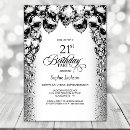 Search for black and white 21st birthday invitations Stylish
