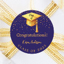 Search for blue and gold graduation stickers Graduate