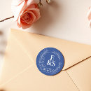 Search for vintage monogram wedding stickers Dusty blue