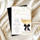 Search for champagne invitations Black bow