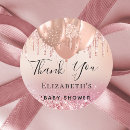 Search for pink rose baby shower stickers Thank you